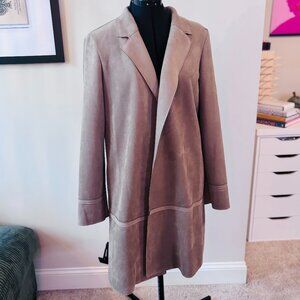 Preston & York Nathalia Faux Suede Open Front Long Sleeve Jacket- 8
